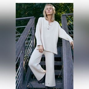 FREE PEOPLE Hailee Sweater set XL au lait matching lounge comfortable oversized